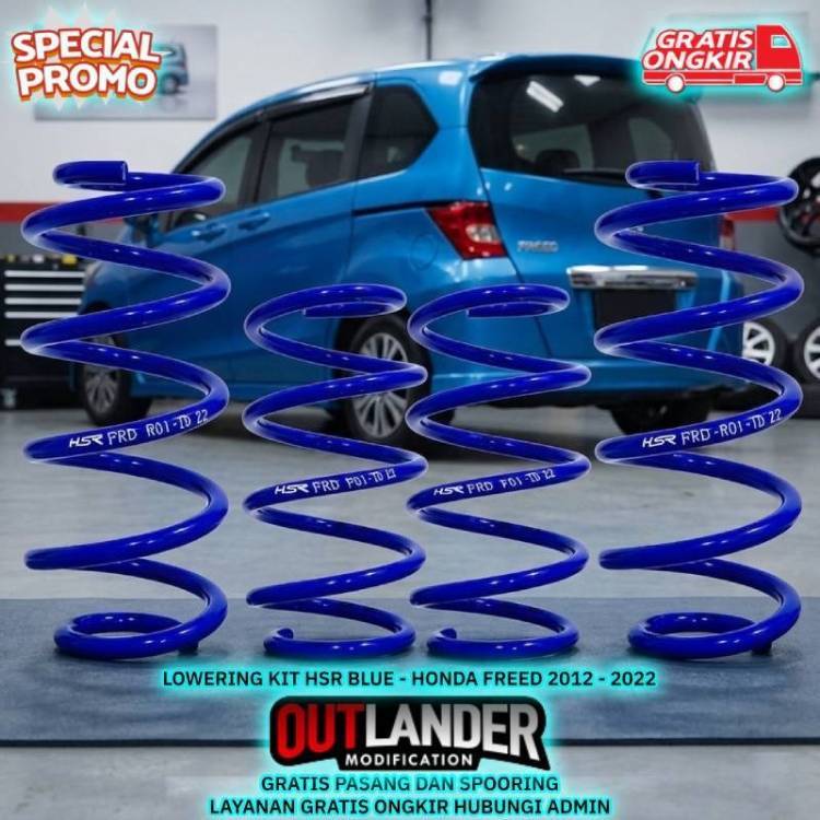 PER CEPER MOBIL FREED ATAU LOWERING KIT HSR BLUE - HONDA FREED 2012 - 2022