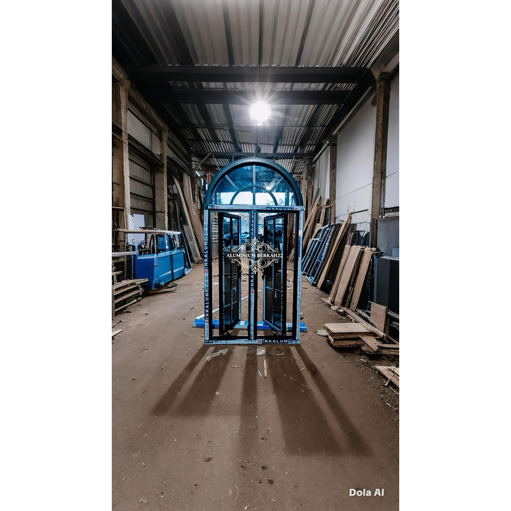 kusen jendela lengkung aluminium ukuran 90x180
