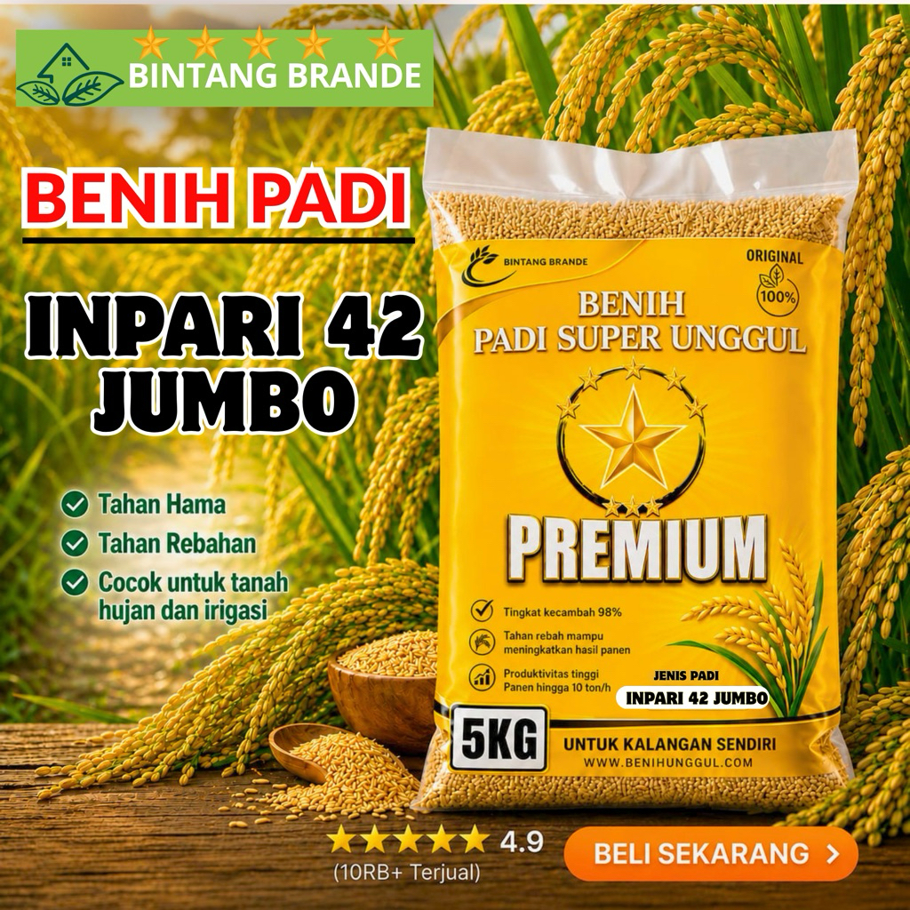 0benih padi INPARI 42 benih padi unggul dan berkualitas 5kg