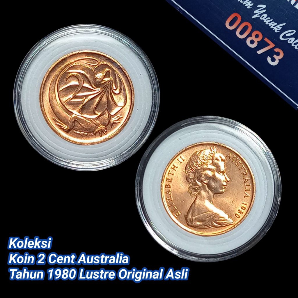 UKA080Coin 2 Cent (Australia) Elizabeth II Thn 1980 Detail Dan Bagus Masih Terlihat Kilau Lustre
