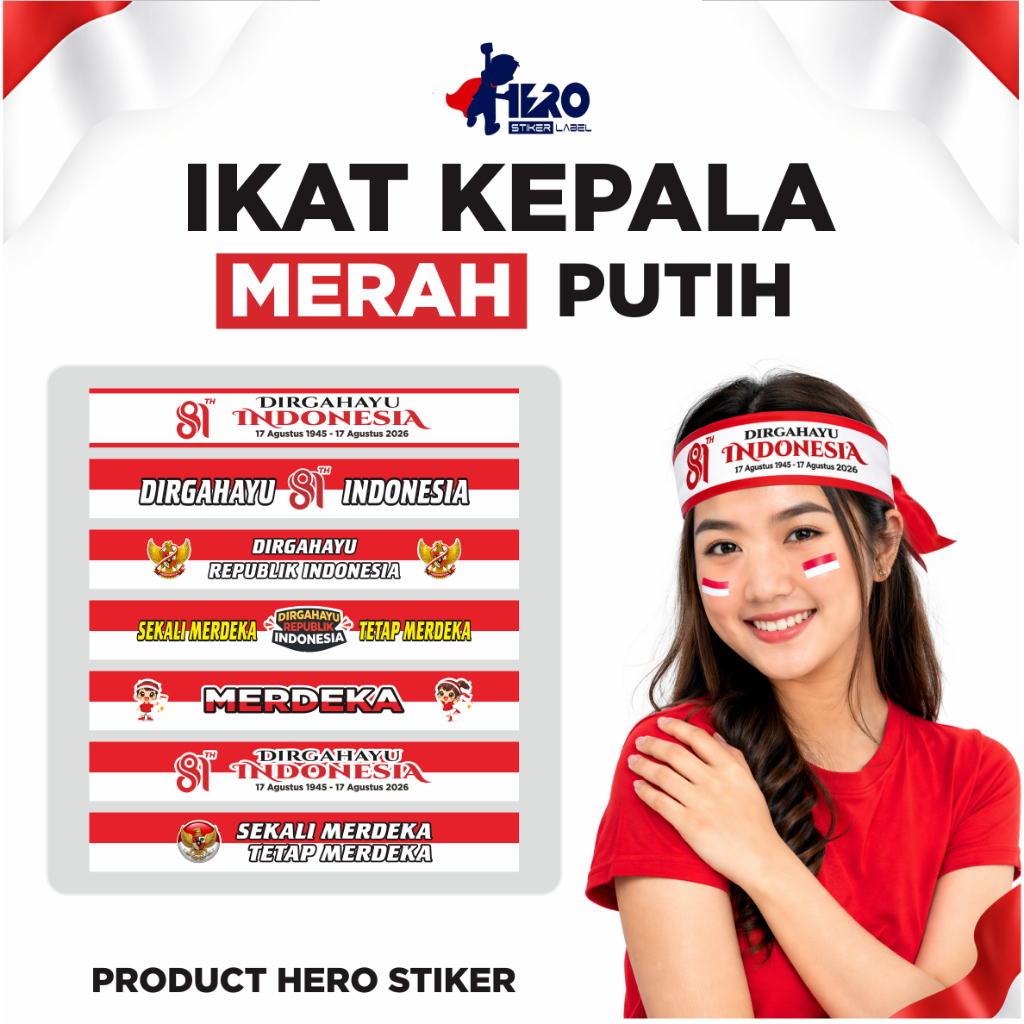 Ikat Kepala Merah Putih | Headband Merah Putih | Pita Ikat Kepala | Aksesoris 17 agustus