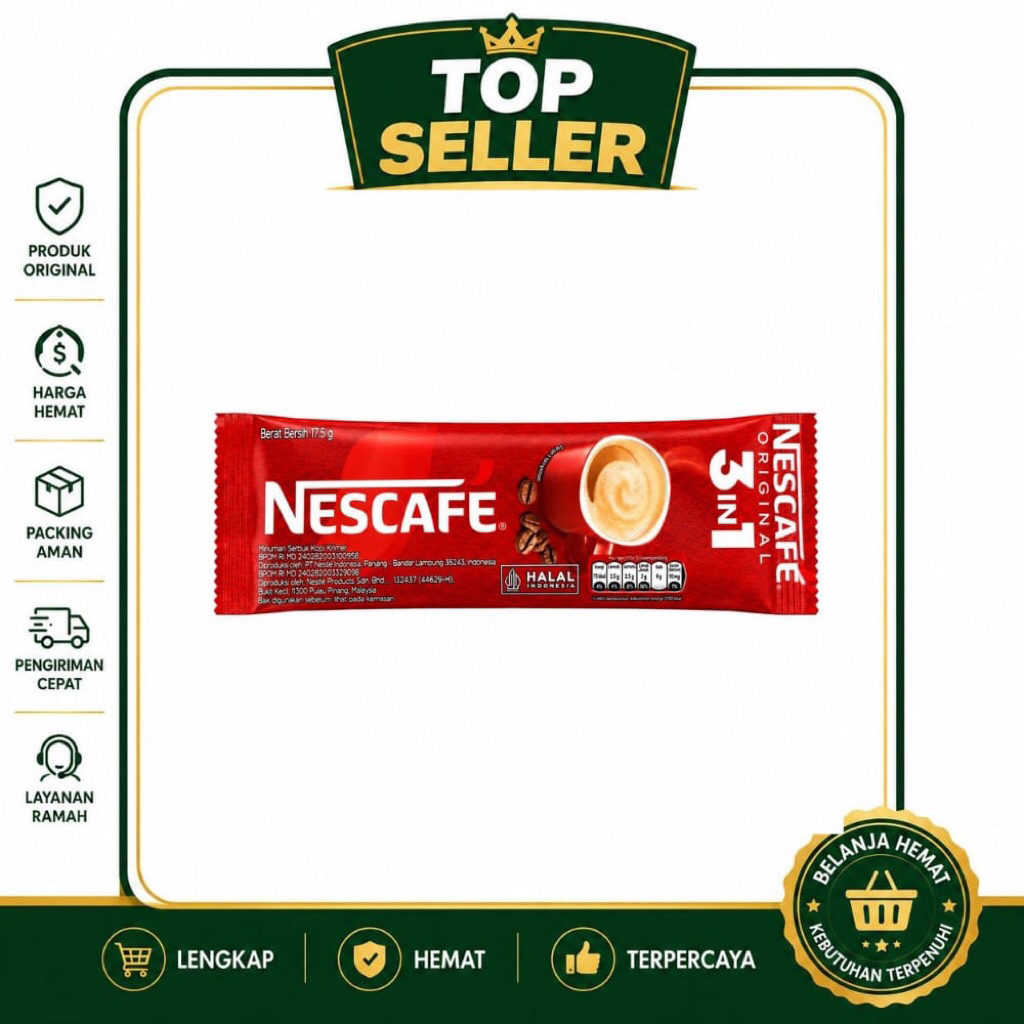 Nescafe Original 3in1 Kopi Sachet Praktis – Kopi Instan Creamy Isi 5pcs