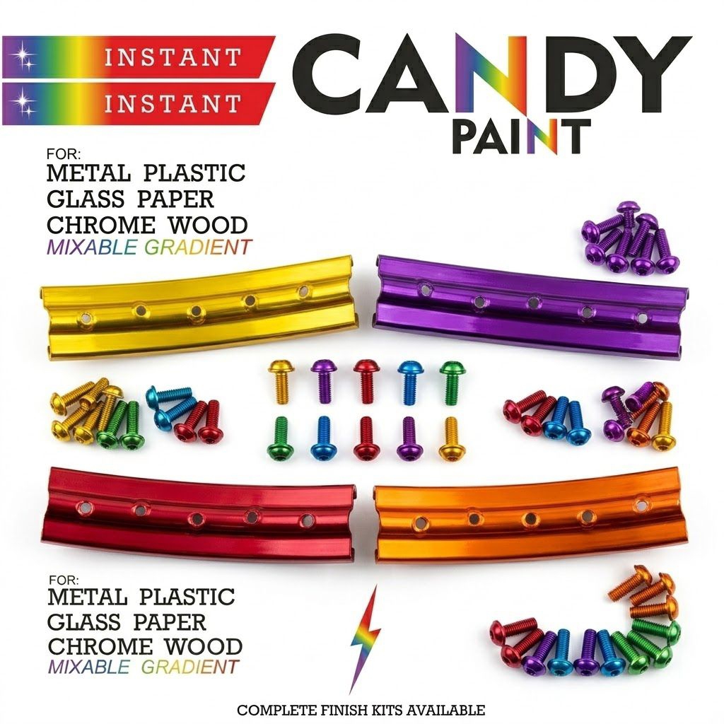Cat Logam Candy Chrome 10ml - Pewarna Velg,Motor,Baut,Besi,Stainless Oles Instan Permanen