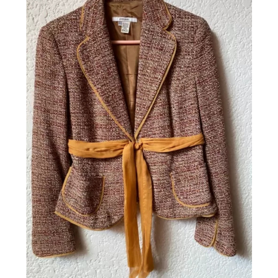 Blazer Zara Tweed Tie Original