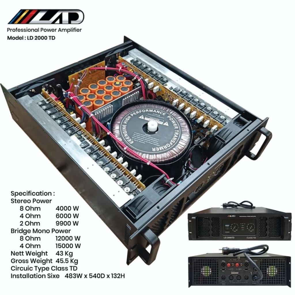 power amplifier LAD LD2000TD class TD originalnpower fahrenheit LD-2000TD