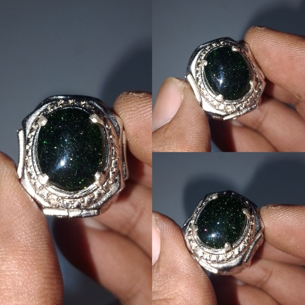 Batu cincin opal andamoka matrix Australia Vv52