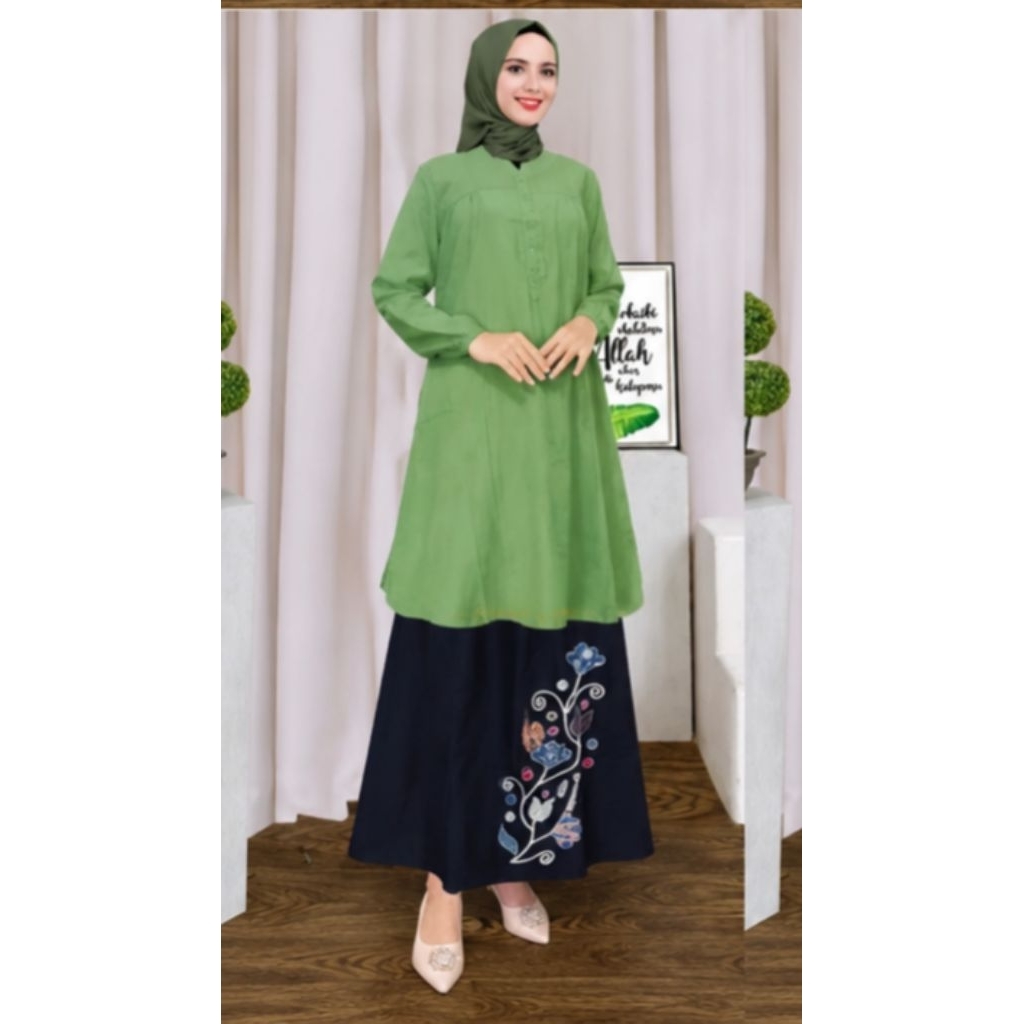 onset blues tunik/rok katun Bangkok