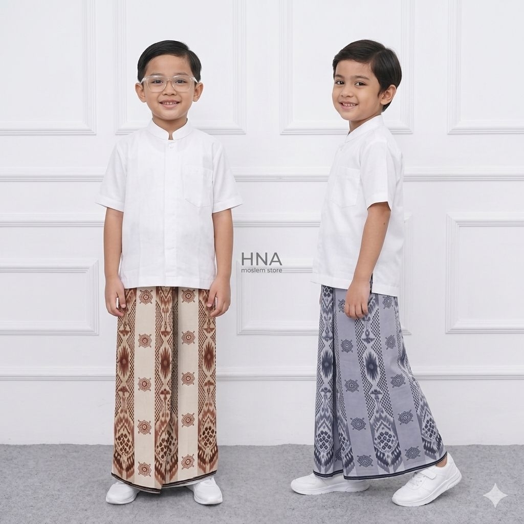 sarung anak instan model rok usia 2-10 tahun motif sarung tenun bhs clasic