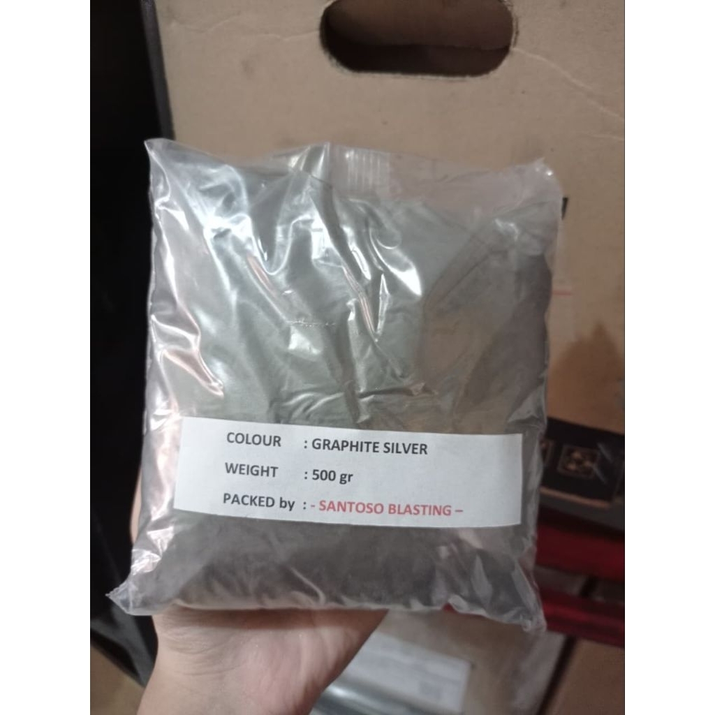 bubuk powder coating graphite silver