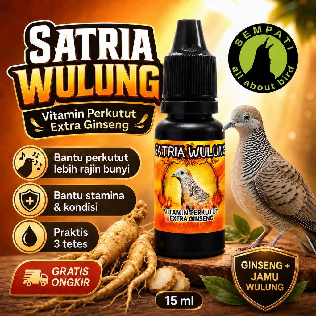 SEMPATI Vitamin Burung Perkutut Satria Wulung Ginseng Pro 3 Tetes Gacor Manggung Jamu Herbal Supleme