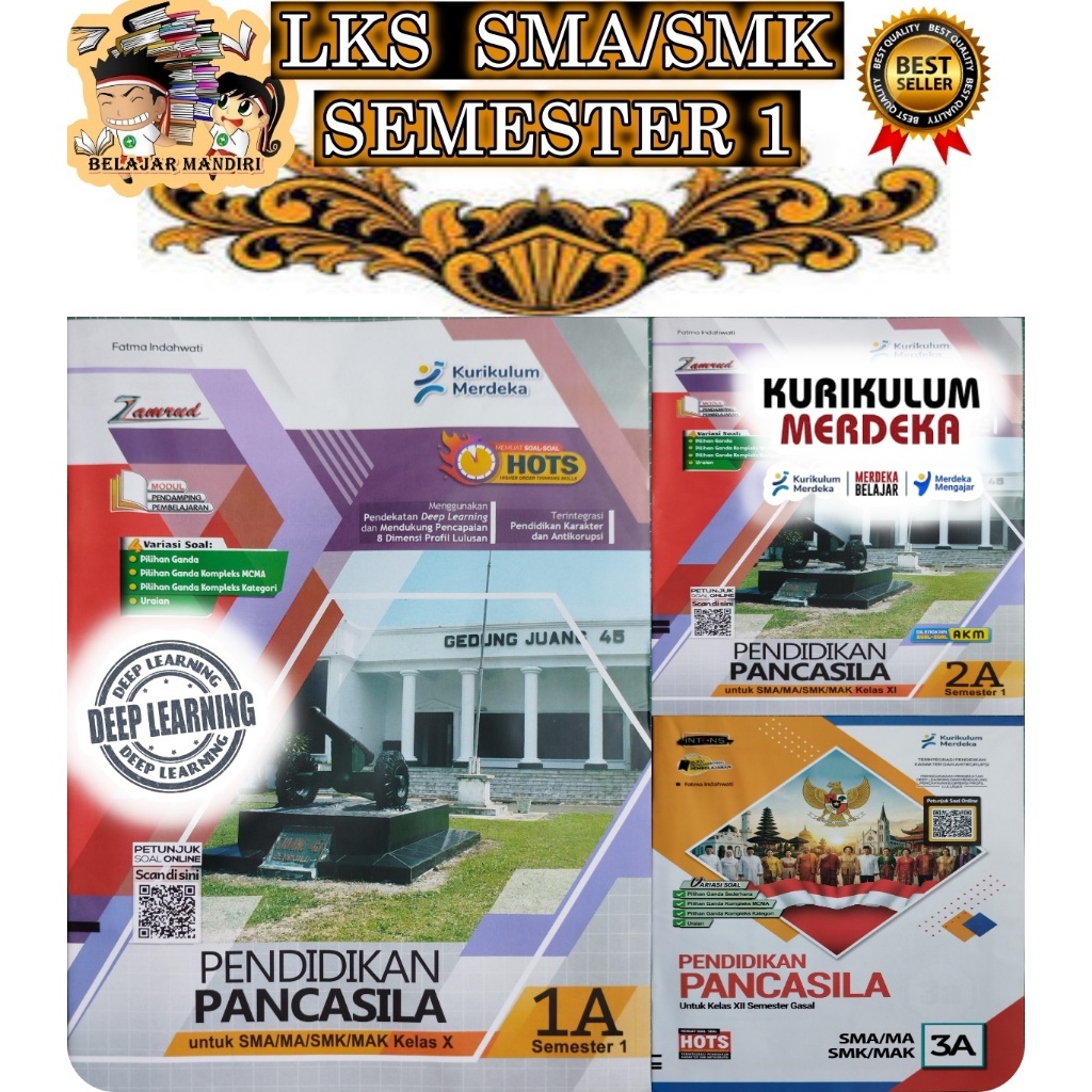 LKS Pendidikan Pancasila/PP/PPKN/PKN SMA/SMK Kelas 10, 11, 12 Semester 1 Kurikulum Merdeka/ Deep Lea