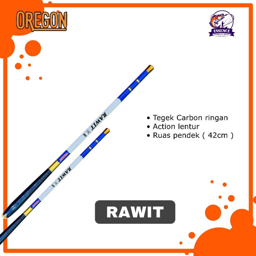Joran tegek oregon rawit action lentur carbon ringan ruas pendek