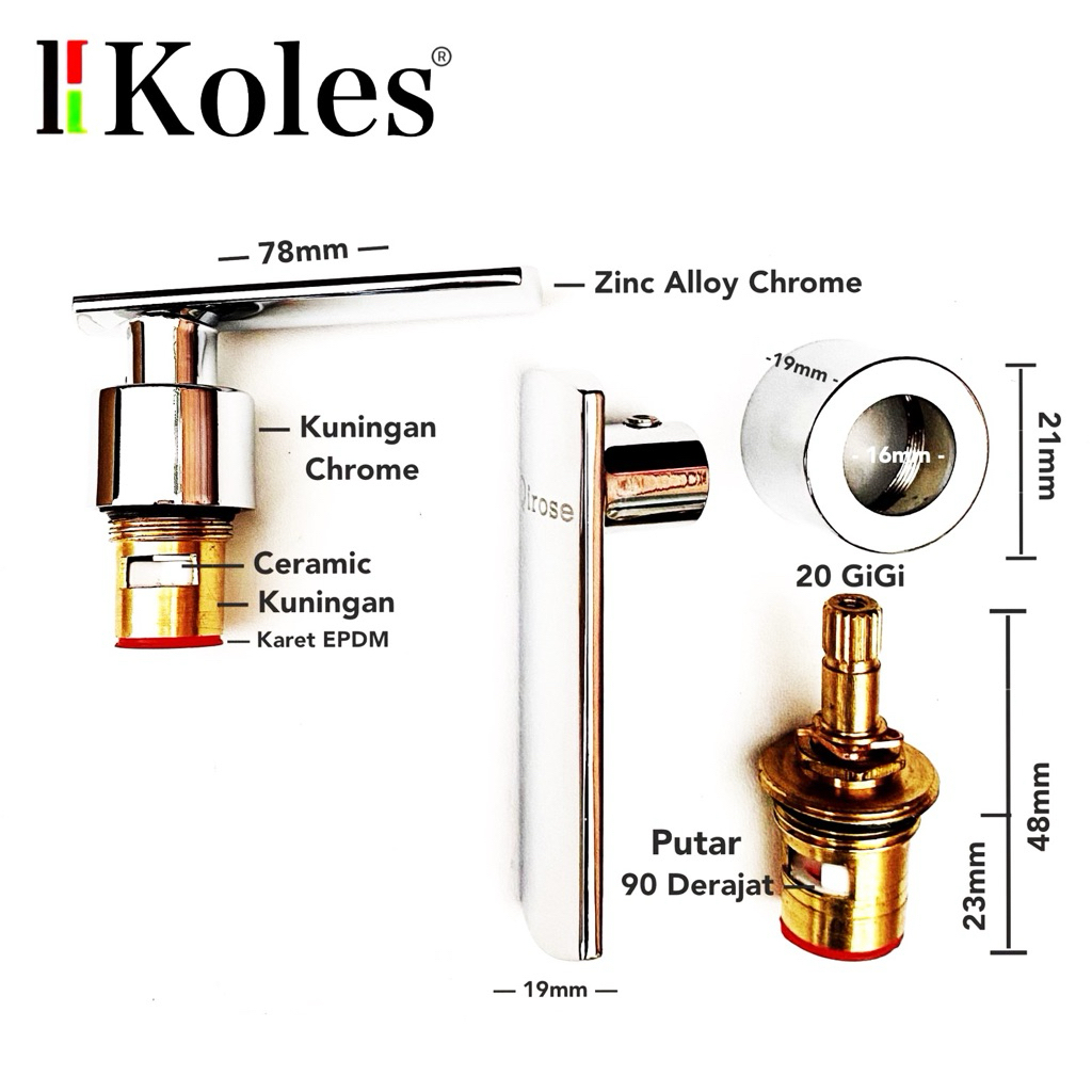 KOLES B17 Jantung Kran Plus Handle Kran Satu Set