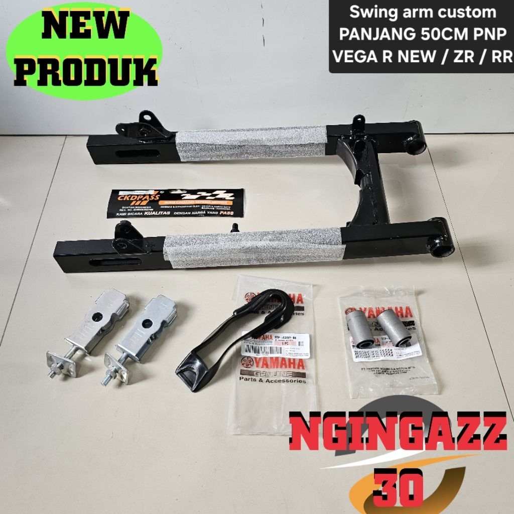 Swing arm custom panjang 50cm pnp VEGA R NEW/ZR/RR vega lama warna hitam fullset
