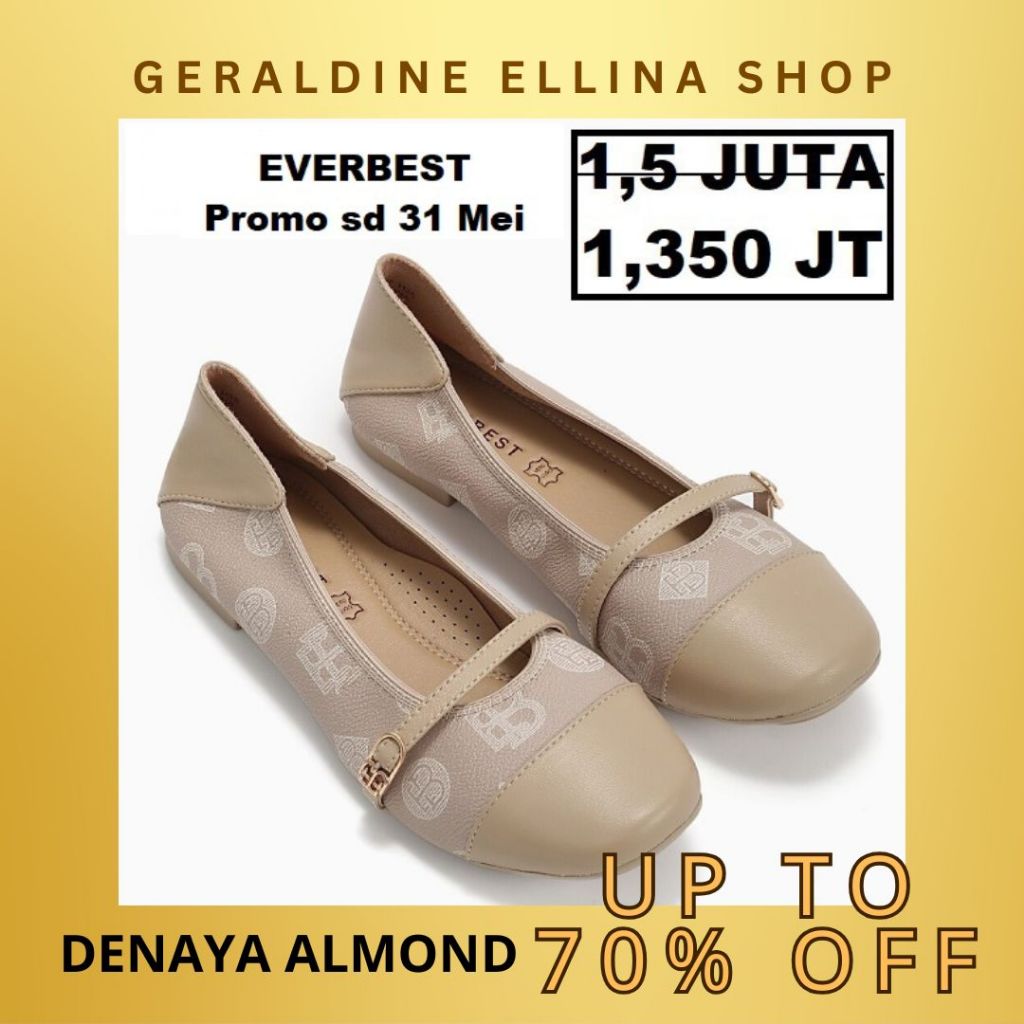 Sepatu flat shoes everbest Wanita perempuan cewe cewek EVERBEST ORIGINAL 100% Seri DENAYA