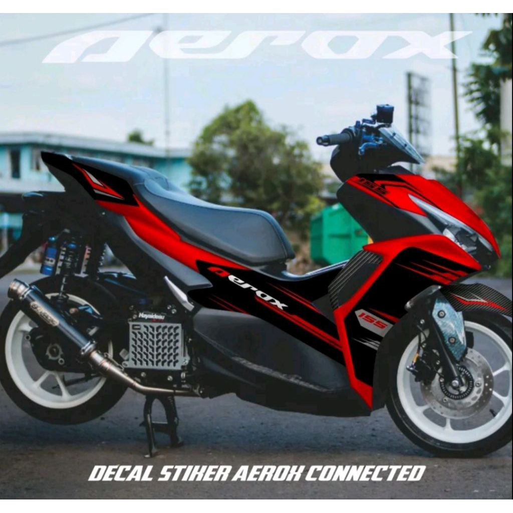 STIKER DECAL AEROX CONECTED FULL BODY VARIASI GARFIS MERAH