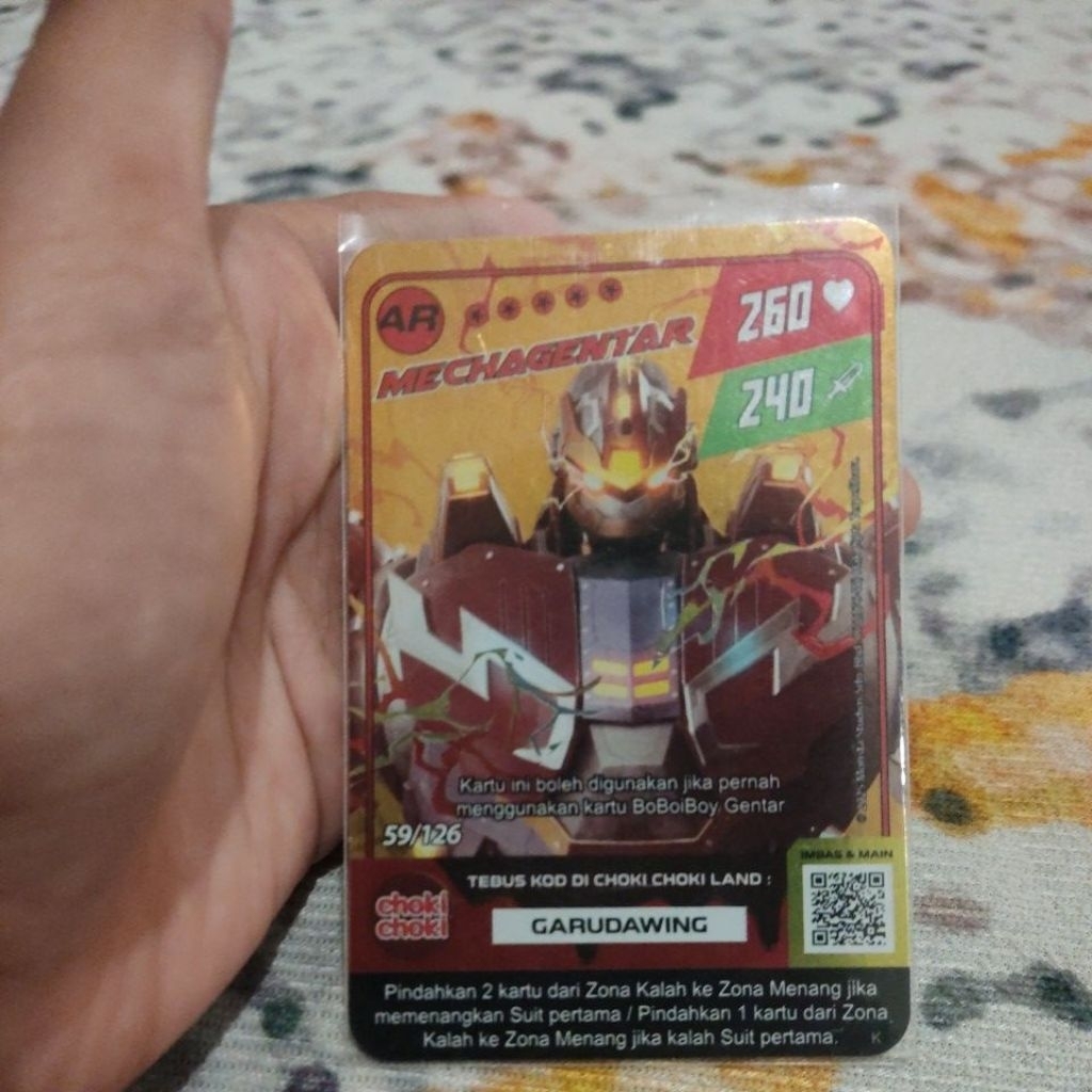 Mainan Kartu Koleksi Boboiboy AR Mecha Gentar