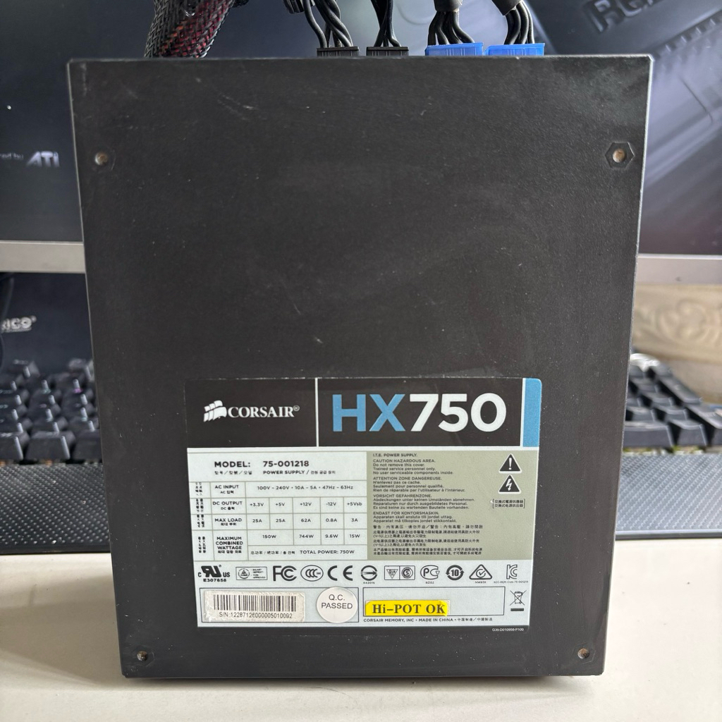 PSU GAMING CORSAIR HX750 80+ GOLD MODULAR POWER SUPPLY