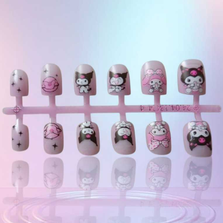 SET KUKU PALSU SANRIO MOTIF UNTUK ANAK CEWEK FAKE NAIL ART KARAKTER