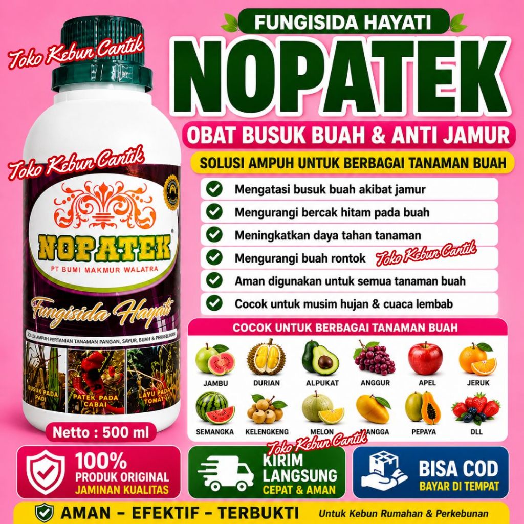 NOPATEK Fungisida Tanaman Buah Obat Bercak Buah Busuk Buah Cair Pertanian Ampuh