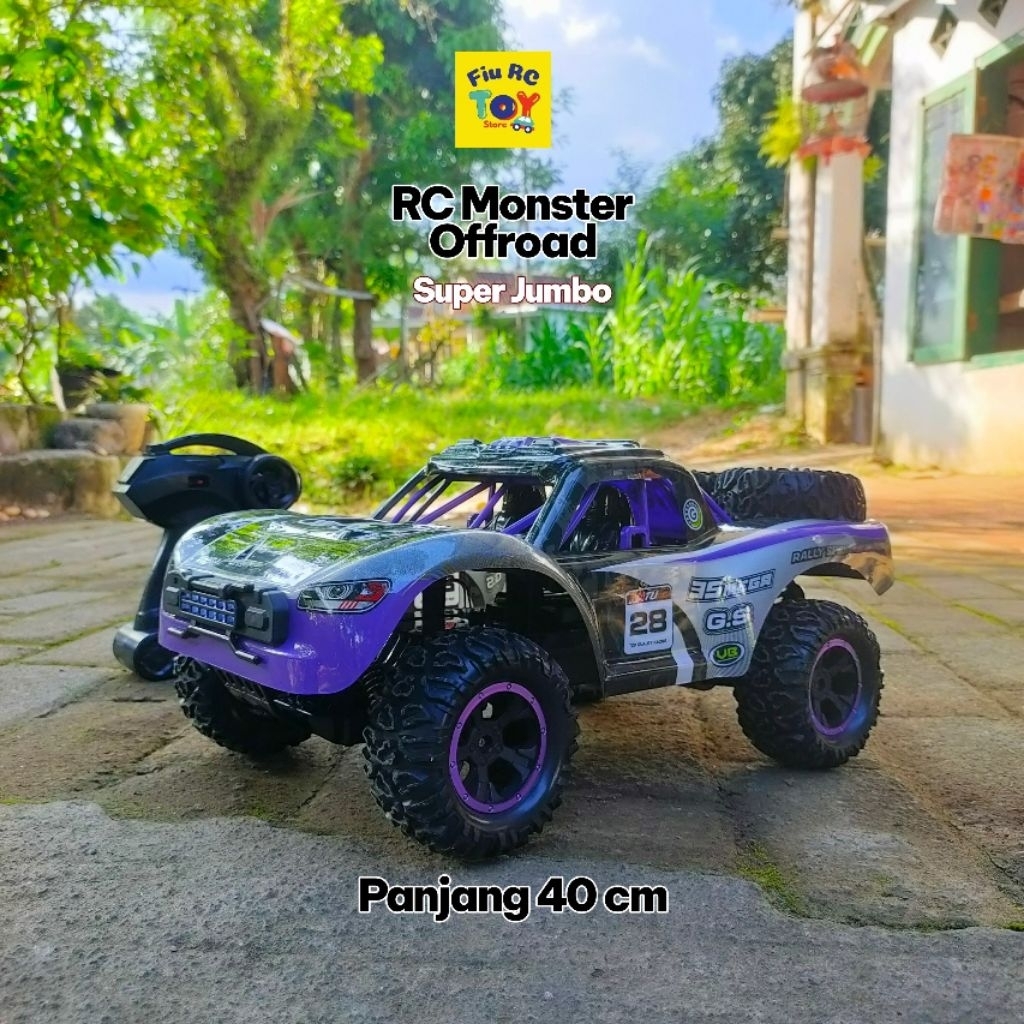 rc monster truck ukuran besar super jumbo skala 1:10 panjang 40cm frekuensi 2.4 ghz remote control l