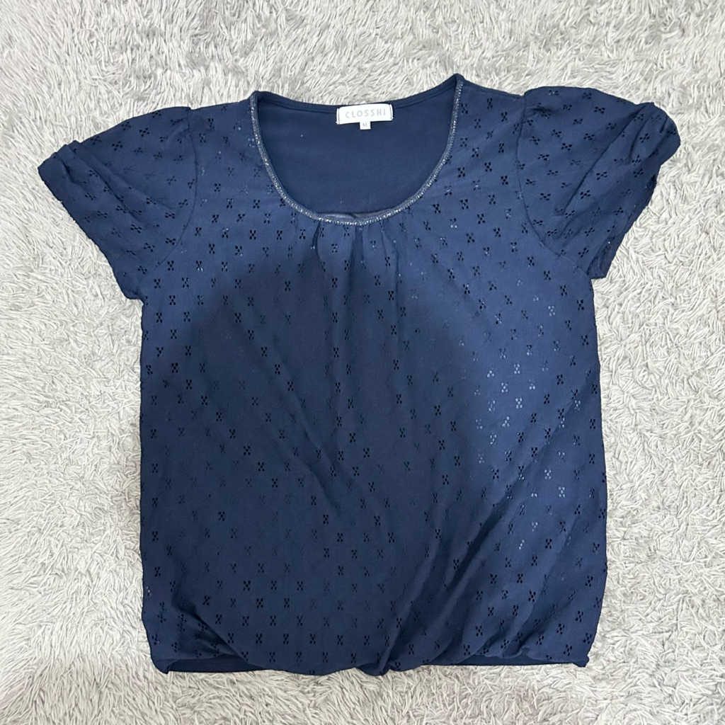 Kaos Wanita Katbol Satin Navy