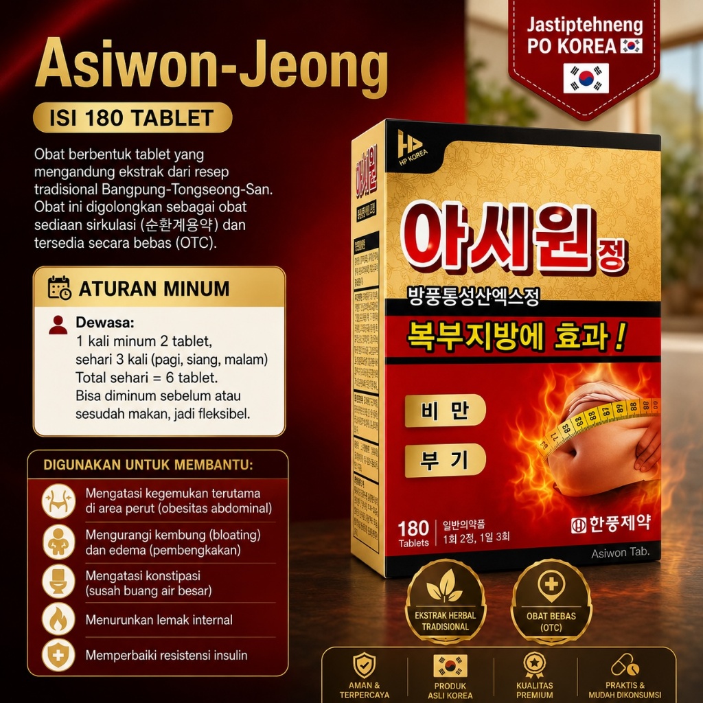 [BEST SELLER] Asiwon Tablet isi 180 tablet | Obat Diet | Bakar Lemak| Original Korea