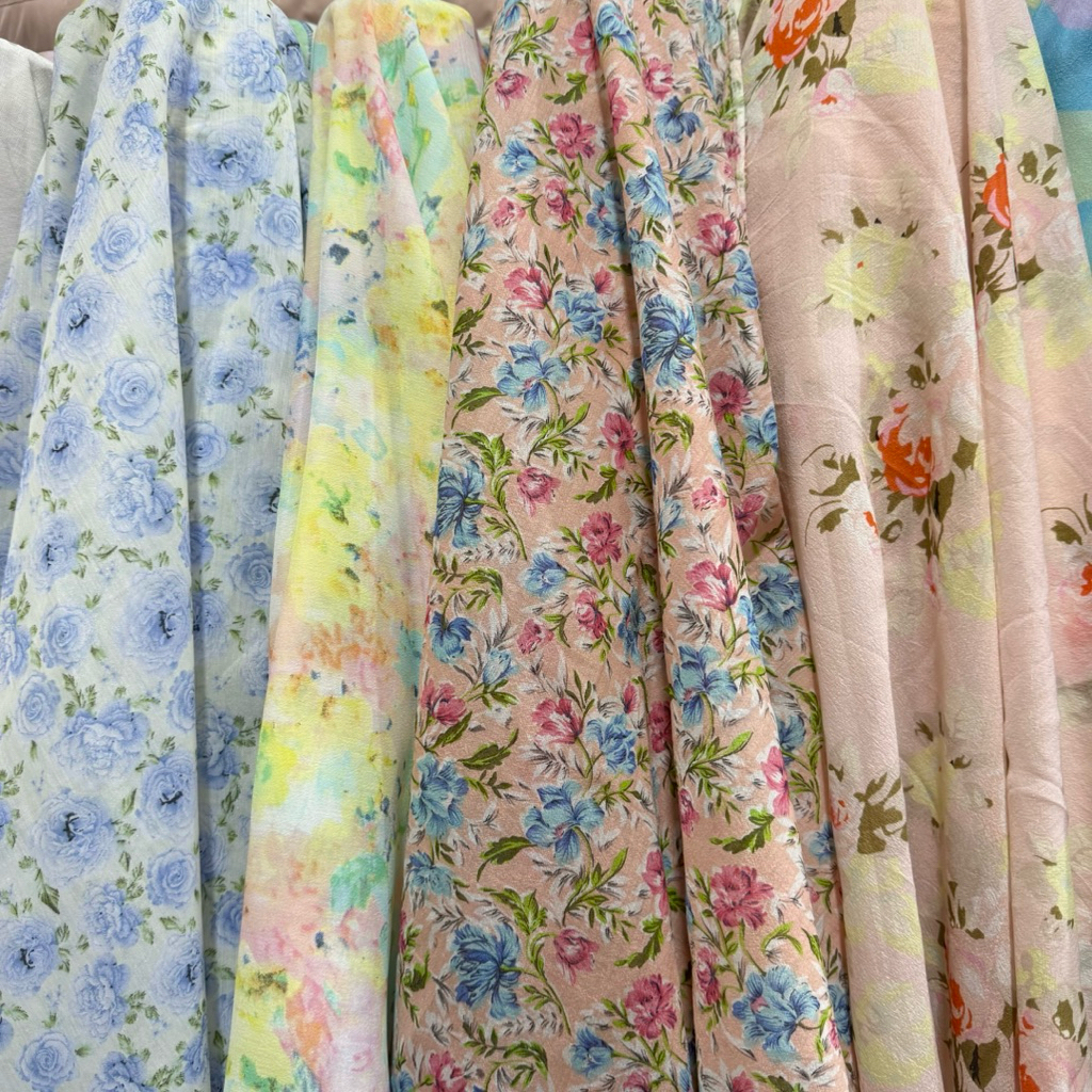 kain organza /organdi motif  bunga -kain dress,blouse,tunik,outer