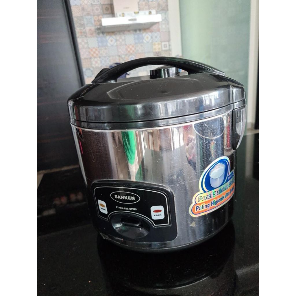 Magic Com Sanken 1 Liter Stainless Steel Luar Dalam