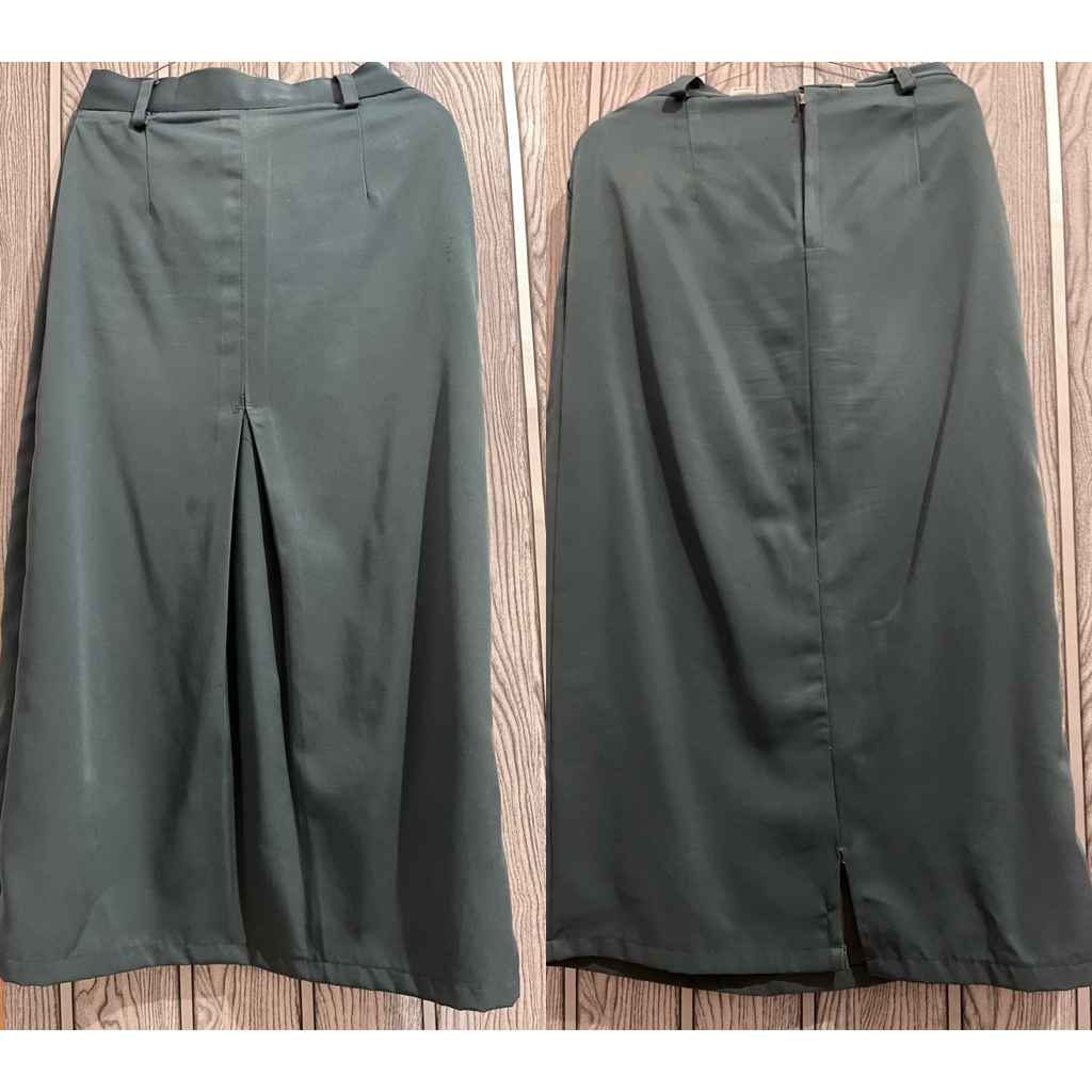 [Preloved]ROK SPAN BELAH 1 SEKOLAH SMP-SMA / ROK SPAN PANJANG KAIN TWIST LICIN LEMBUT MENGKILAP