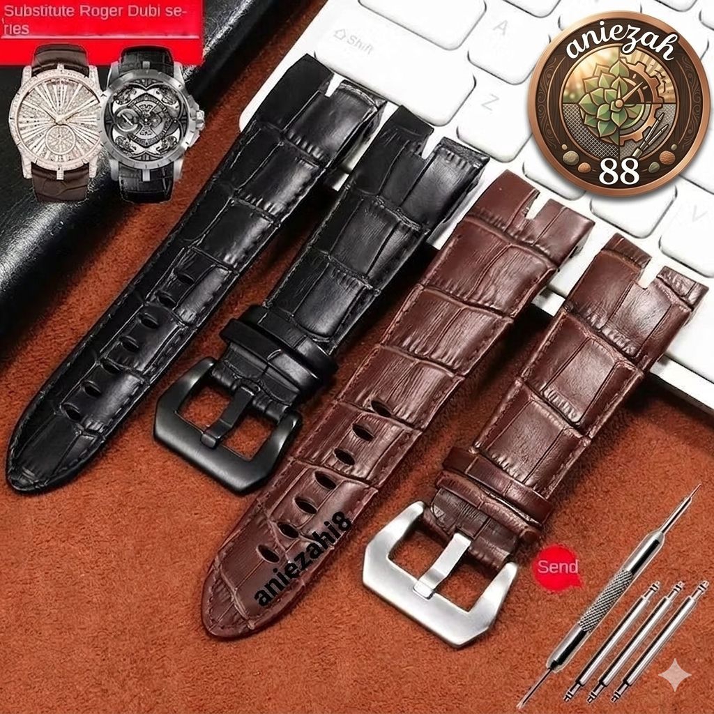 Tali Kulit Jam Tangan Pria Roger Dubuis High Quality Leather Strap Jam Roger Dubuis