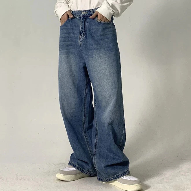 Celana Jeans Pria Panjang Baggy Jeans Loose Blue Pants Korean Style Celana Jeans PKL
