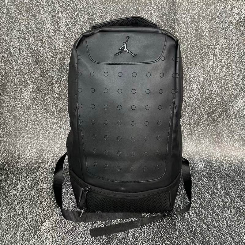 TAS RANSEL JORDAN RETRO 13 LEATHER ORIGINAL FULL BLACK BACKPACK / RANSEL BEST SELLER WATER PROOF / R