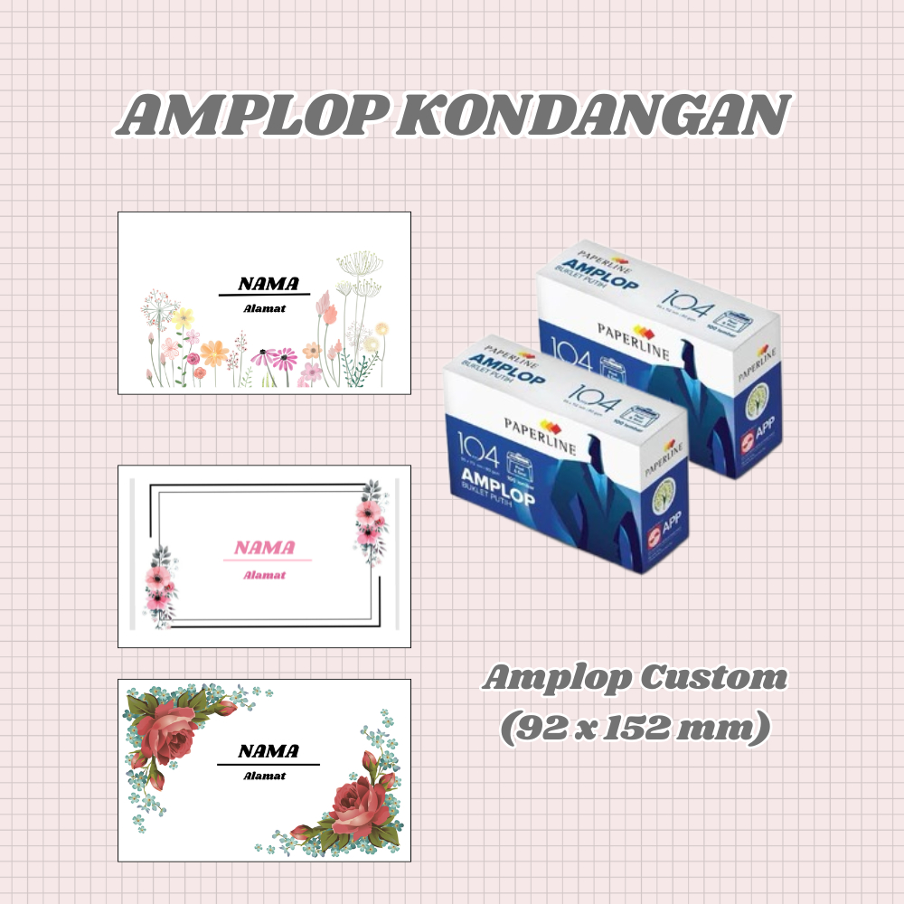 Amplop kondangan Custom Nama & Alamat Ukuran  Sedang
