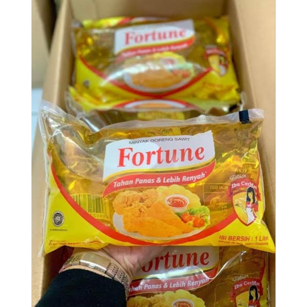 1 Dus Minyak Goreng Fortune Bantal 1 Liter@12 Pcs Ready COD