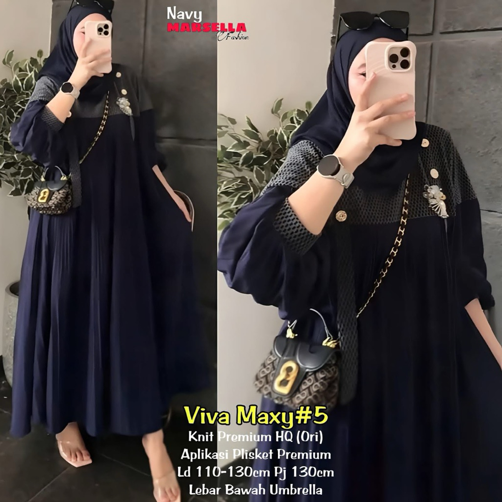 dress gamis jumbo wanita terbaru  Viva maxy kaos premium tebal melar adem