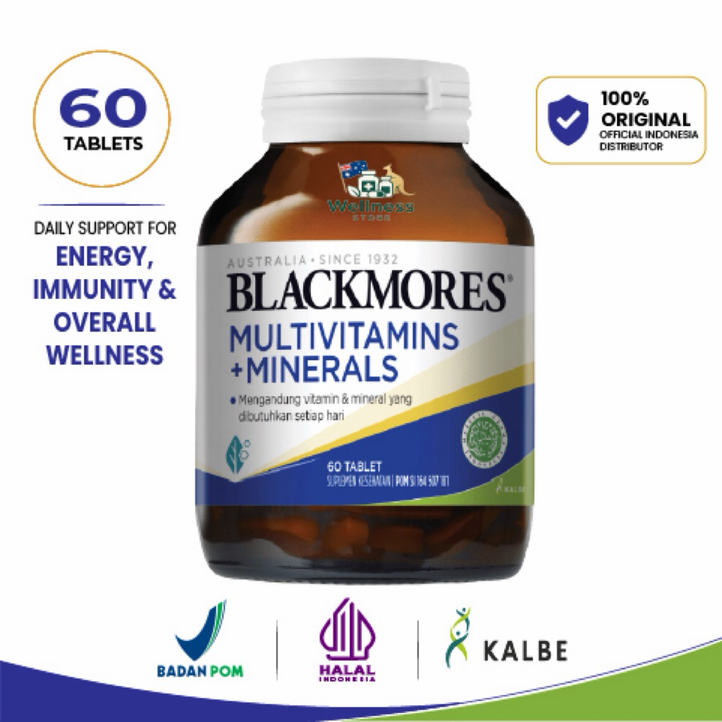 Blackmores Multivitamins & Minerals 60 Tablets Original Australia BPOM | Daily Multivitamin for Ener