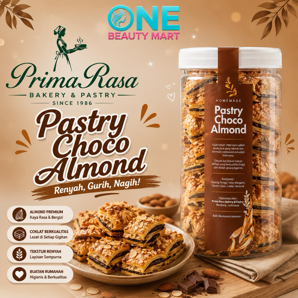 PRIMA RASA Pastry Choco Almond | PrimaRasa Bakery Pastry Cake Bolen Oleh Oleh Khas Bandung