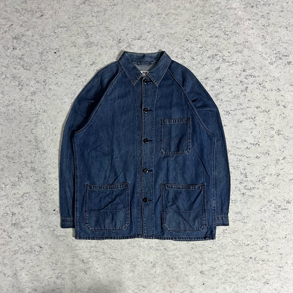 Uniqlo Utility Denim Chore Jacket Cotton Linen