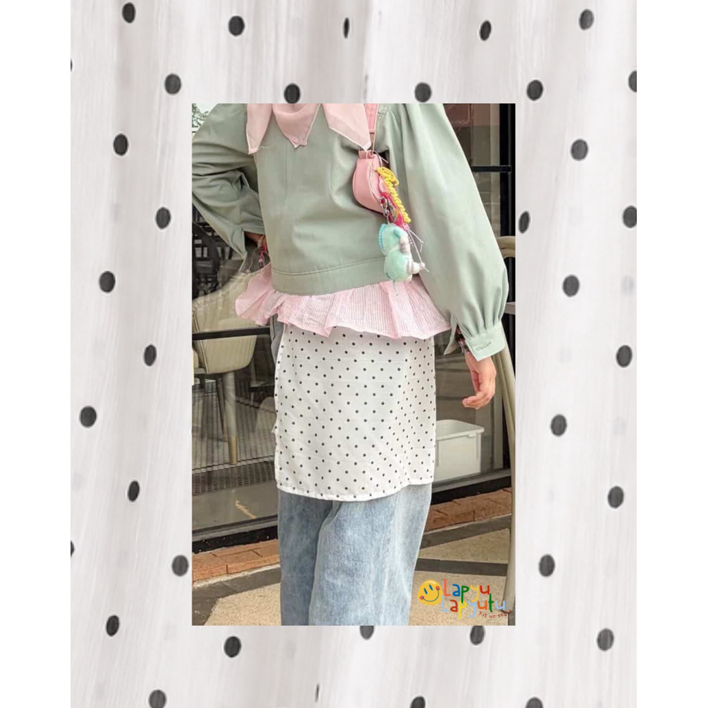 Layering Skirt Polka White Kotak| Rok Variasi | Layering outfit | LapyuLapyutu