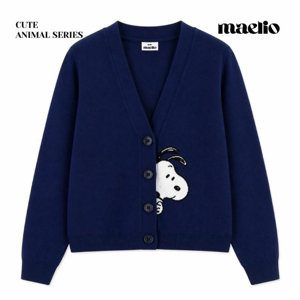 Maelio - Cardigan Crop Motif Anjing Snoopy Cute