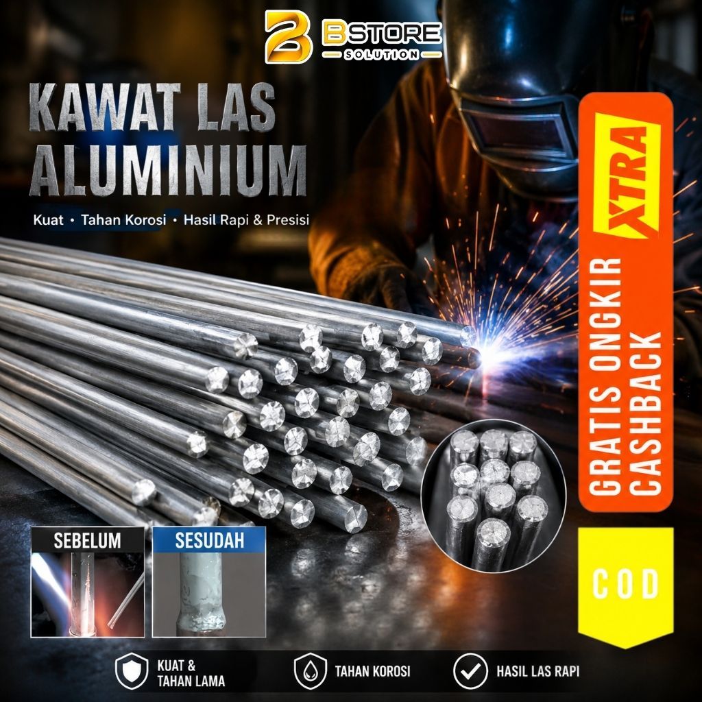 [BSTORE] Kawat Las Aluminium Suhu Temperatur Rendah Super Kuat Tahan Lama - Kawat Las Alloy Kokoh