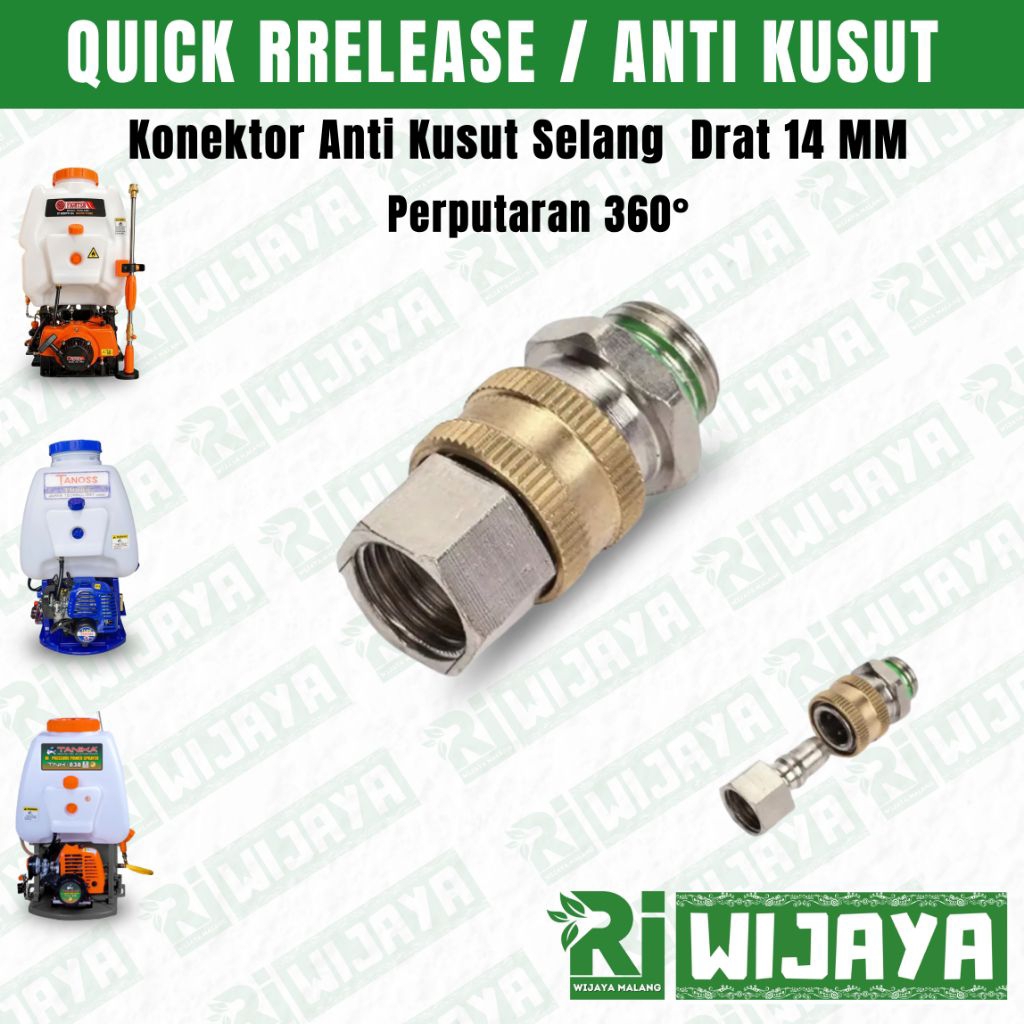 Quick Release Anti Kusut / Nepel Anti Kusut 14 MM / Nepel Anti kusut Selang Sanchin /Konektor Selang