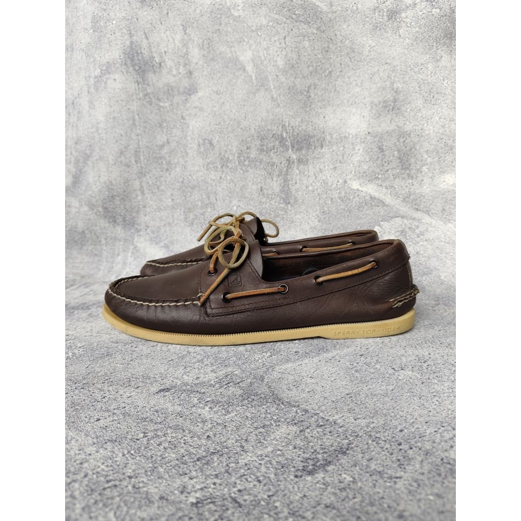SEPATU LOAFER SPERRY TOP SIDER A/O 2-EYE DARKBROWN SECOND ORIGINAL LIKE NEW