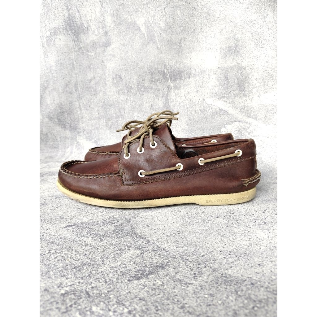 SEPATU LOAFER SPERRY TOP SIDER A/O 2-EYE DARKBROWN SECOND ORIGINAL LIKE NEW