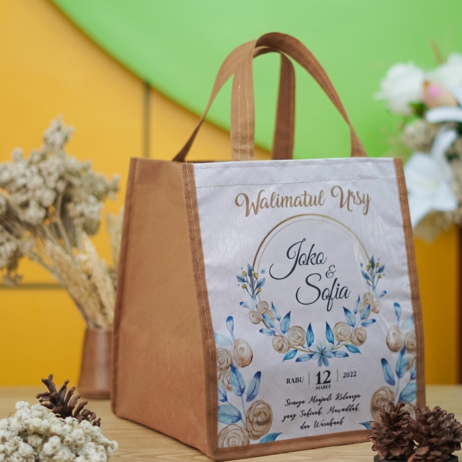 Tas Aqiqah Hantaran Nasi Souvenir Aqiqah Custom Tas Berkat Tas Kardus Ukuran 22