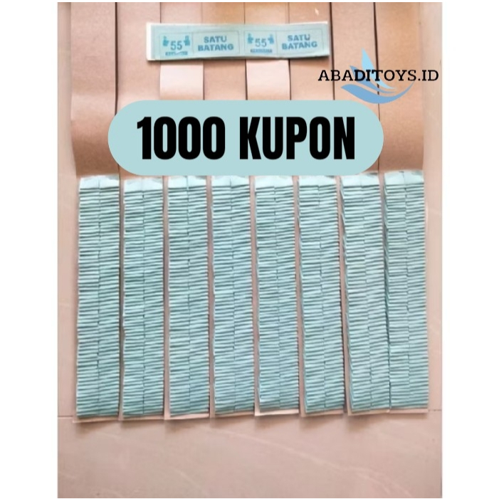 Mainan kolas Lotre Cabutan Kosongan Isi 1000 Kupon Berhadiah
