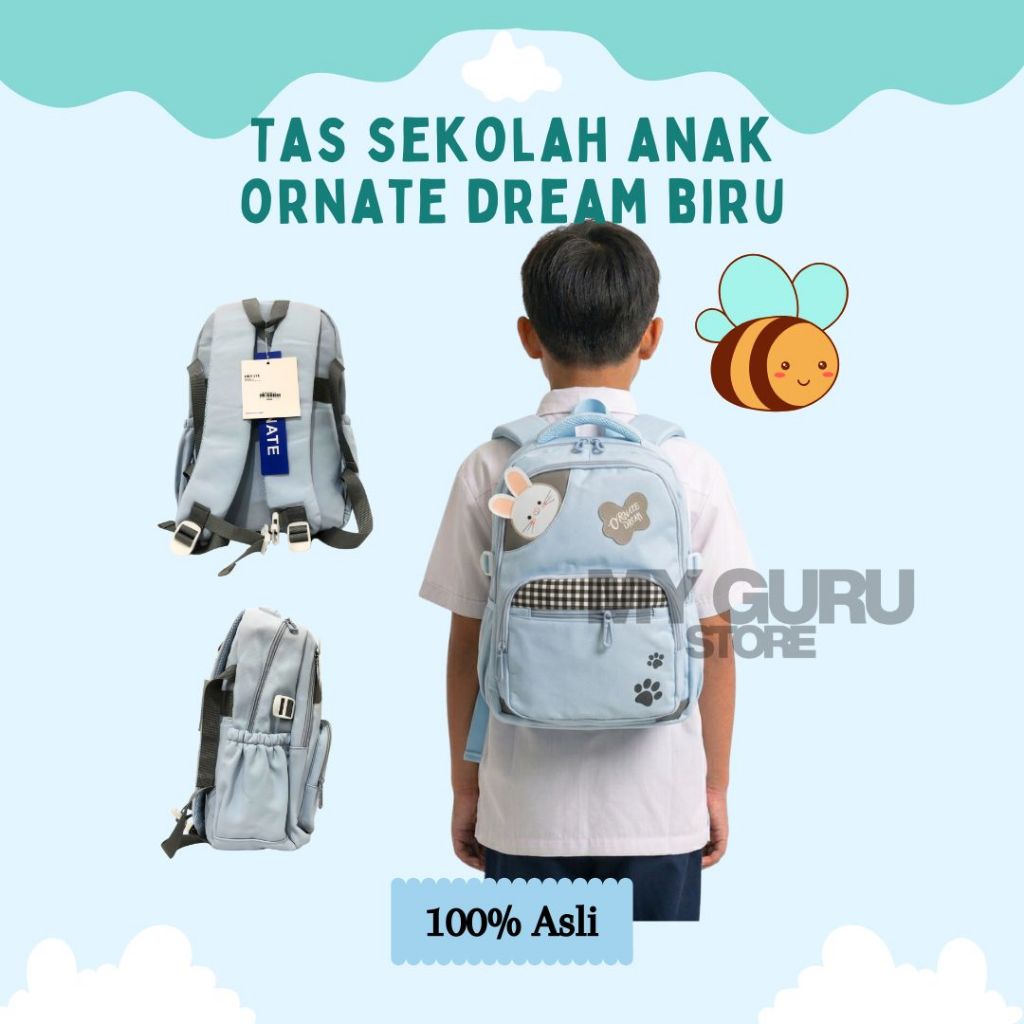 [PCS] TAS SEKOLAH ANAK ORNATE DREAM BIRU / TAS SEKOLAH ANAK / TAS ORNATE DREAM BIRU [MYGURU STORE]
