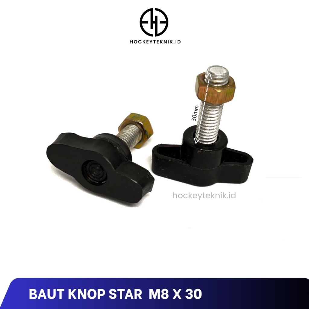 M8 BAUT KNOP STAR / KNOB BINTANG M8 TEBAL / BAUT LIGH STAND/BAUT KUNCIAN TRIPOD INBEX/ KNOP BAUT M8 