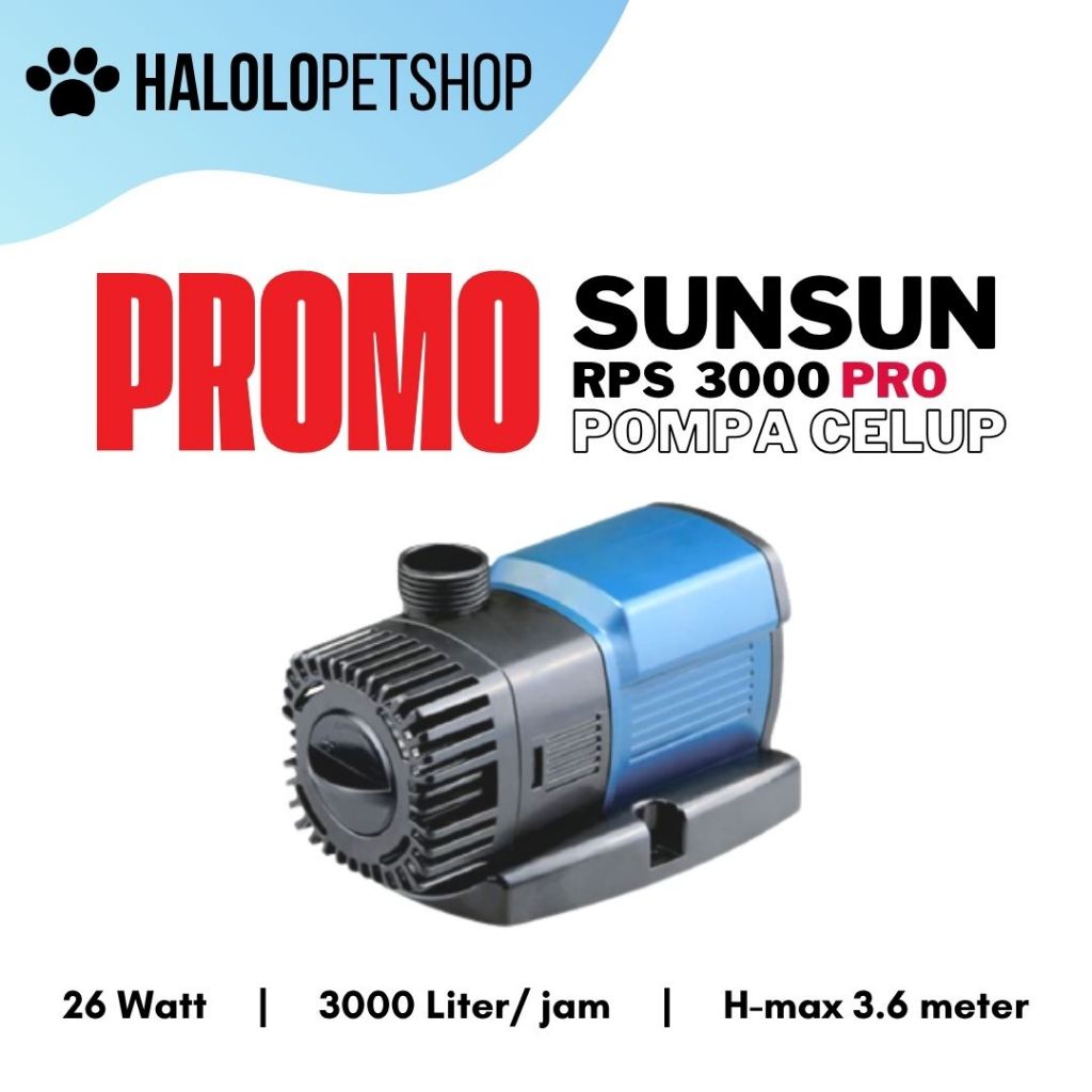 Pompa Celup Kolam SUNSUN RPS 3000 PRO 3000 Liter /jam Hemat Listrik Low Watt